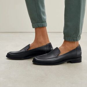 Everlane Womens Sz 7 Modern Loafer Black Leather Slip On Casual Shoes Minimalist